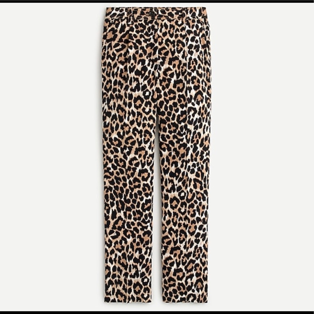 NWT Tailored Relaxed Pant In Leopard 365 Crepe